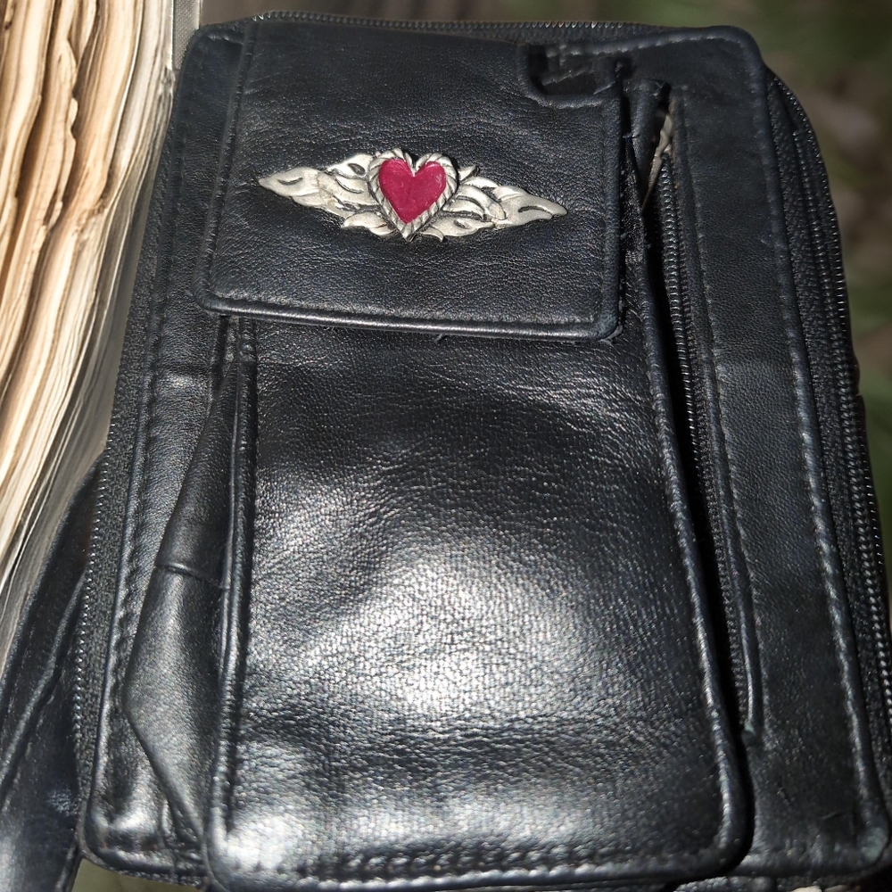 Genuine Leather Vintage Black Biker Women's Purse